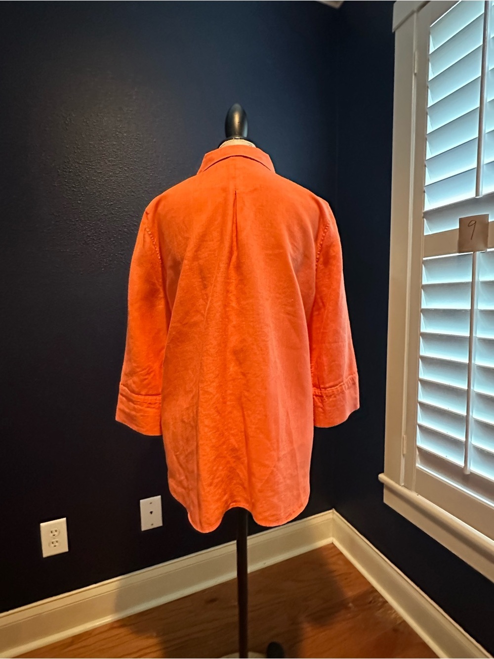 Chico's Burnt Orange 100% Linen Blouse - Picture 4 of 10